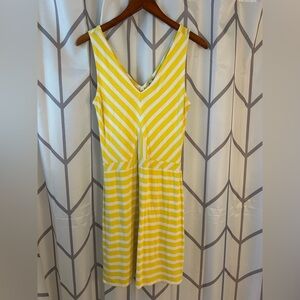 Daniel Cremieux Sunny Yellow and White Midi Dress